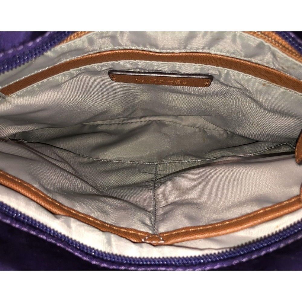 Michael Kors Royal Purple Kempton Nylon Crossbody Purse Bag - Picture 6 of 8